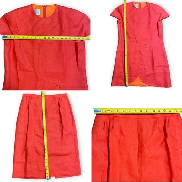 Vintage 60s/70s William Pearson Red-Orange Top Skirt Set Mini Dress Size Medium - Picture 15 of 15